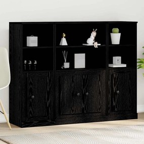 vidaXL Υψηλός ντουλάπι Μαύρη Δρυς 132x35,5x103,5 εκ Επεξεργασμένο Ξύλο