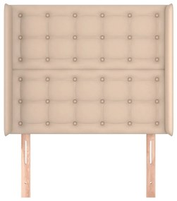 Κεφαλάρι με Πτερύγια Καπουτσίνο 103x16x118/128 εκ. Συνθ. Δέρμα - Καφέ