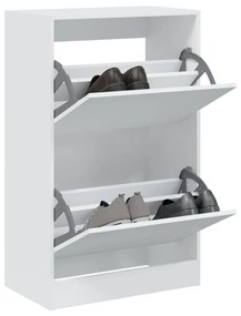 vidaXL Παπουτσοθήκη Λευκή 60x34x96,5 εκ. από Επεξεργασμένο Ξύλο