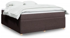 Κρεβάτι Boxspring με Στρώμα Σκούρο Καφέ 180x200 εκ Υφασμάτινο - Καφέ