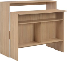 vidaXL Τραπέζι Μπαρ με 2 Επιφάνειες Χρώμα Δρυός 130 x 40 x 120 εκ.