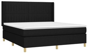 ΚΡΕΒΑΤΙ BOXSPRING ΜΕ ΣΤΡΩΜΑ &amp; LED ΜΑΥΡΟ 160X200 ΕΚ. ΥΦΑΣΜΑΤΙΝΟ 3139047