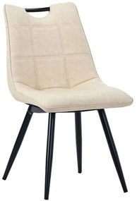 Καρέκλα Nely 058-000076 45x61x85cm Beige-Black Μέταλλο,Τεχνόδερμα