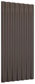 vidaXL Πάνελ Οροφής 36 τεμ. Καφέ 80 x 36 εκ. Γαλβανισμένος χάλυβας