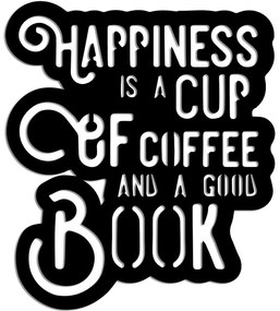 Διακοσμητικό Τοίχου Happiness Coffee 891TNL3399 38x44cm Black Wallity Μέταλλο