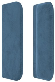 Κεφαλάρι με Πτερύγια Σκούρο Μπλε 103x16x78/88 εκ. Βελούδινο - Μπλε