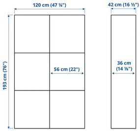 BESTÅ σύνθεση αποθήκευσης με πόρτες, 120x42x193 cm 190.575.29