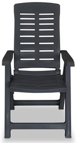 vidaXL Καρέκλες Κήπου Ανακλινόμενες 4 τεμ. Ανθρακί Πλαστικές