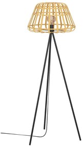 Φωτιστικό Δαπέδου Montezuelo 390155 Φ50x149cm 1xE27 40W Natural-Black Eglo Steel,Wood