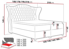 Επενδυμένο κρεβάτι Livia-Kafe-160 x 200 εκ.