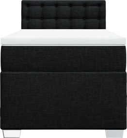 vidaXL Κρεβάτι Boxspring με Στρώμα Μαύρο 90x190 εκ.Υφασμάτινο