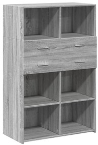 vidaXL Ντουλάπι Γκρι Sonoma 80x42,5x124 εκ. από Επεξεργασμένο Ξύλο