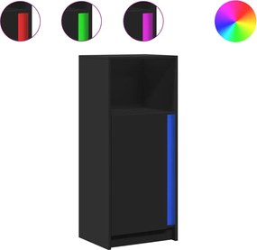 vidaXL Ντουλάπι με Φώτα LED Μαύρη 42,5x34x100 εκ. Επεξεργασμένο Ξύλο