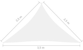 Πανί Σκίασης Τρίγωνο Λευκό 2,5 x 2,5 x 3,5 μ. από Ύφασμα Oxford - Λευκό