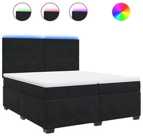 vidaXL Κρεβάτι Boxspring με Στρώμα Μαύρο 200x200 εκ. Βελούδινο