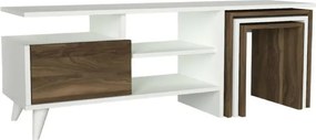 Stewehome Σύνθετο Τηλεόρασης Λευκό / Καρυδί 120x29.5x48.4 cm