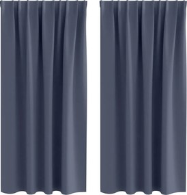 vidaXL Κουρτίνες Μαύρης Ύφανσης με Δαχτυλίδια 2 pcs Ανθρακί