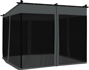 vidaXL Κιόσκι με Τοίχους από Δίχτυ Ανθρακί 3x3 μ. από Ατσάλι