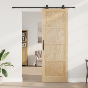 vidaXL Ανοιγόμενη πόρτα με σετ εξαρτημάτων 83x232 εκ Συμπαγές Ξύλο Πεύκο