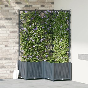 vidaXL Γλάστρα Κήπου με Τέντα 3 τεμ Ανοιχτό γκρι 80x80x143 εκ