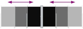 vidaXL Σκίαστρο Πλαϊνό Συρόμενο Μαύρο 180 x 600 εκ.