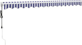 vidaXL Τέντα Πτυσσόμενη Αυτόματη Μπλε και Λευκή 4,5 x 3 μ.