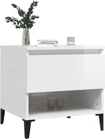vidaXL Βοηθητικά Τραπέζια 2 τεμ. Γυαλ.Λευκό 50x46x50 εκ. Επεξ. Ξύλο