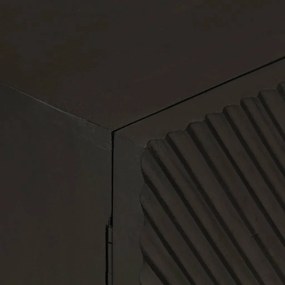 vidaXL Ντουλάπι Μαύρο 55x30x76 εκ. από Μασίφ Ξύλο Μάνγκο και Σίδηρο