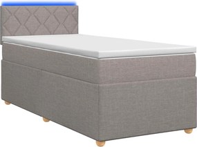 vidaXL Κρεβάτι box spring με στρώμα Taupe 90 x 190 cm Ύφασμα