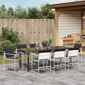 vidaXL Σέτ φαγητού για κήπο 9 pcs Λευκό 200 x 80 x 73 εκ