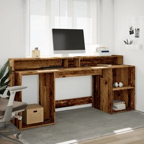 vidaXL Desk Παλαιωμένο ξύλο 200 x 55 x 91 cm Engineered wood