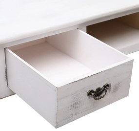 vidaXL Τραπέζι Κονσόλα Αντικέ Λευκό 110 x 45 x 76 εκ. Ξύλινο