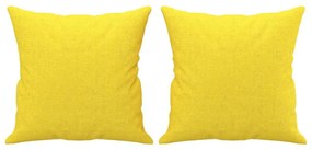 Καναπές Διθέσιος Κίτρινος 120 εκ. Υφασμάτινος Διακ. Μαξιλάρια - Κίτρινο