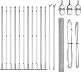 vidaXL Στύλος Περιφράξεων Ασημί 25 x 1,4 μ (πλέγμα 13 mm) Ατσάλι