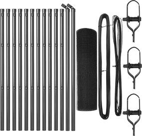 vidaXL Στύλος Περιφράξεων Γκρι 25 x 0,4 μ (12 x 12 mm δικτύωση)