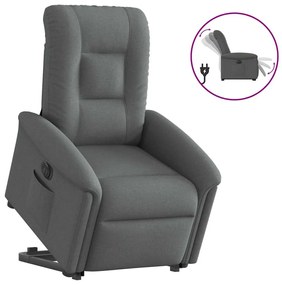 Πολυθρόνα Ηλεκ. Ανακλινόμενη Ανύψωση Σκ. Γκρι Υφασμάτινη