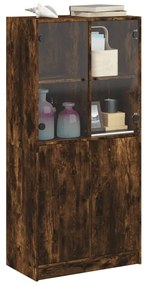 vidaXL Ντουλάπα με Πόρτες Καπν. Δρυς 68x37x142 εκ. Επεξεργασμένο Ξύλο