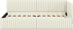 vidaXL Κρεβάτι Γωνίας Κρεμ 100 x 200 cm Βελούδο