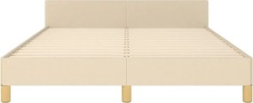 vidaXL Σκελετός Κρεβατιού Χωρίς Στρώμα Κρεμ 140x190 εκ. Υφασμάτινο