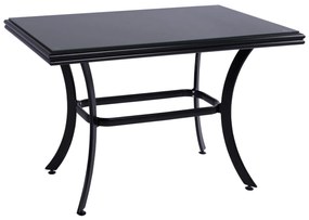 ΤΡΑΠΕΖΙ ΑΛΟΥΜΙΝΙΟΥ JAXEN HM5533.02 ΜΑΥΡΟ-ΓΥΑΛΙ ΑΣΦΑΛΕΙΑΣ&TEXTILENE 120x70x78Υεκ