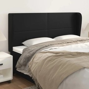 Κεφαλάρι με Πτερύγια Μαύρο 163x23x118/128 εκ. Συνθ. Δέρμα 3117772