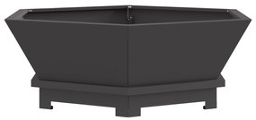 vidaXL Εστία Φωτιάς Έξιγωνη Μαύρη 75x75x28 εκ Ατσάλι