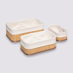 Καλάθια Αποθήκευσης (Σετ 3τμχ) F-V Natural Bamboo 174509A