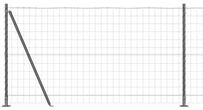 vidaXL Φράχτης με Στήλες. Γκρι 1.2 x 25 m Ατσάλι