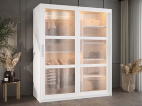 Ντουλάπα Flutes 150 Συρόμενη-Λευκό