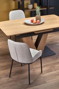 UMBERTO table natural oak, leg natural oak/black DIOMMI V-CH-UMBERTO-ST