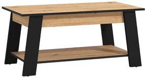 Τραπεζάκι Σαλονιού Piave Artisan Oak - Μαύρο Μάτ 101x55x47 εκ. 101x55x47 εκ.