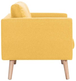 vidaXL Καναπές Τριθέσιος Κίτρινος Υφασμάτινος