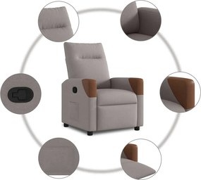 vidaXL Πολυθρόνα Ανακλινόμενη Taupe Υφασμάτινη