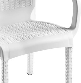 Τραπεζαρία Icon-Festive pakoworld σετ 3τεμ PP σε λευκή απόχρωση